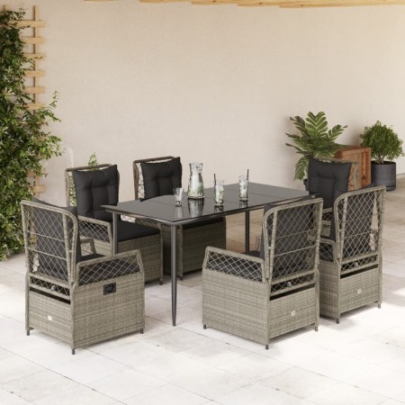 Set comedor jardín 7 pzas y cojines ratán sintético gris claro by , Garden sets - Ref: Foro24-3263031, Price: 691,53 €, Disco...