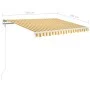 Automatic retractable awning in yellow and white, 350x250 cm. by vidaXL, Awnings - Ref: Foro24-3068888, Price: 331,08 €, Disc...