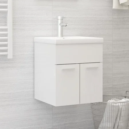 Cabinet with glossy white agglomerate sink by vidaXL, bathroom vanities - Ref: Foro24-3071267, Price: 152,11 €, Discount: %