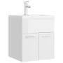 Cabinet with glossy white agglomerate sink by vidaXL, bathroom vanities - Ref: Foro24-3071267, Price: 152,11 €, Discount: %