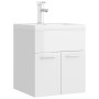 Schrank mit Waschbecken aus glänzend weißem Agglomerat von vidaXL, Badezimmerwaschtische - Ref: Foro24-3071267, Preis: 161,16...