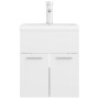 Cabinet with glossy white agglomerate sink by vidaXL, bathroom vanities - Ref: Foro24-3071267, Price: 161,04 €, Discount: %