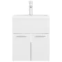Cabinet with glossy white agglomerate sink by vidaXL, bathroom vanities - Ref: Foro24-3071267, Price: 152,11 €, Discount: %