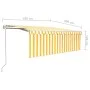 Automatic retractable awning LED blind 4.5x3m yellow white by vidaXL, Awnings - Ref: Foro24-3069328, Price: 418,50 €, Discoun...
