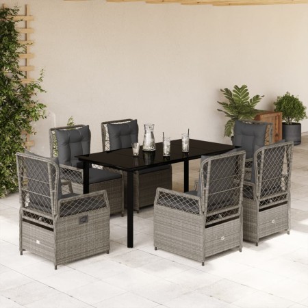 Set comedor jardín 7 pzas y cojines ratán sintético gris claro von , Gartensets - Ref: Foro24-3263038, Preis: 703,71 €, Rabat...