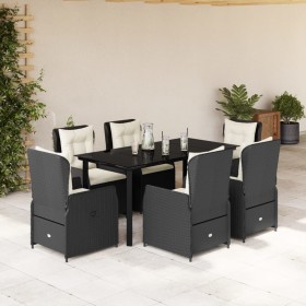 Set de comedor de jardín 7 pzas y cojines ratán sintético negro von , Gartensets - Ref: Foro24-3262837, Preis: 778,50 €, Raba...