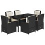 Set de comedor de jardín 7 pzas y cojines ratán sintético negro | Foro24.es | Tu tienda online para hogar, jardín y más Foro24.es