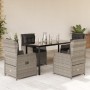 Set comedor de jardín 5 pzas cojines ratán sintético gris claro by , Garden sets - Ref: Foro24-3262905, Price: 565,01 €, Disc...