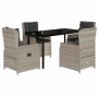 Set comedor de jardín 5 pzas cojines ratán sintético gris claro by , Garden sets - Ref: Foro24-3262905, Price: 565,01 €, Disc...