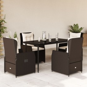 Set comedor de jardín 5 piezas y cojines ratán sintético marrón by , Garden sets - Ref: Foro24-3262842, Price: 576,77 €, Disc...
