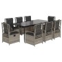 Set comedor de jardín 9 pzas cojines ratán sintético gris claro von , Gartensets - Ref: Foro24-3263033, Preis: 1,00 €, Rabatt: %