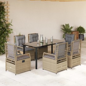 Set comedor de jardín 7 pzas con cojines ratán sintético beige von , Gartensets - Ref: Foro24-3263010, Preis: 727,92 €, Rabat...