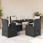 Set de muebles jardín 5 pzas con cojines ratán sintético negro von , Gartensets - Ref: Foro24-3262828, Preis: 552,62 €, Rabat...