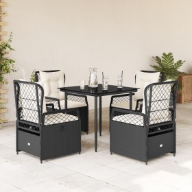 Set de muebles jardín 5 pzas con cojines ratán sintético negro de , Conjuntos de jardín - Ref: Foro24-3262958, Precio: 474,95...