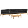 Set de sofás de palets de jardín y cojines 4 pzas madera acacia de , Sofás de exterior - Ref: Foro24-3209328, Precio: 608,87 ...