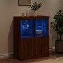 Aparador con luces LED roble marrón 81x37x100 cm by , Sideboards - Ref: Foro24-836678, Price: 117,77 €, Discount: %