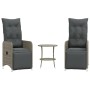 Sillas de jardín reclinables con mesa 2 uds ratán PE gris von , Gartenstühle - Ref: Foro24-365707, Preis: 293,40 €, Rabatt: %