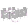 Set comedor jardín 9 pzas y cojines ratán sintético gris von , Gartensets - Ref: Foro24-3277546, Preis: 1,00 €, Rabatt: %