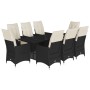 Set de comedor de jardín 9 pzas y cojines ratán sintético negro von , Gartensets - Ref: Foro24-3276701, Preis: 1,00 €, Rabatt: %