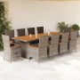 Set de comedor de jardín 11 pzas y cojines ratán sintético gris by , Garden sets - Ref: Foro24-3277552, Price: 1,00 €, Discou...