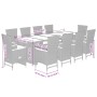 Set de comedor de jardín 11 pzas y cojines ratán sintético gris by , Garden sets - Ref: Foro24-3277552, Price: 1,00 €, Discou...