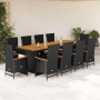 Set de comedor jardín 11 pzas con cojines ratán sintético negro by , Garden sets - Ref: Foro24-3277527, Price: 1,00 €, Discou...