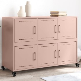 Aparador de acero rosa 100,5x39x72 cm de , Aparadores - Ref: Foro24-846741, Precio: 161,37 €, Descuento: %