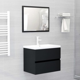 Juego de muebles de baño madera de ingeniería negro de vidaXL, Muebles de baño - Ref: Foro24-3071676, Precio: 201,48 €, Descu...