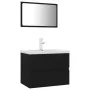 Badmöbelset aus schwarzem Holzwerkstoff von vidaXL, Badezimmermöbel - Ref: Foro24-3071676, Preis: 190,54 €, Rabatt: %