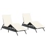 Tumbonas con cojines 2 unidades ratán sintético negro by , Loungers - Ref: Foro24-3261578, Price: 279,73 €, Discount: %