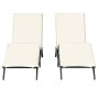 Tumbonas con cojines 2 unidades ratán sintético negro by , Loungers - Ref: Foro24-3261578, Price: 279,73 €, Discount: %