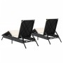 Tumbonas con cojines 2 unidades ratán sintético negro de , Tumbonas - Ref: Foro24-3261578, Precio: 279,59 €