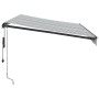 Toldo retráctil automático luz LED antracita blanco 350x250 cm by , Awnings - Ref: Foro24-3310228, Price: 403,58 €, Discount: %
