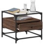 Mesa de centro con puertas de vidrio marrón roble 50x50x45 cm von , Couchtisch - Ref: Foro24-846053, Preis: 69,99 €, Rabatt: %