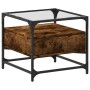 Mesa de centro tapa de vidrio acero roble ahumado 50x50x45 cm von , Couchtisch - Ref: Foro24-846051, Preis: 60,58 €, Rabatt: %