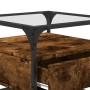Mesa de centro tapa de vidrio acero roble ahumado 50x50x45 cm von , Couchtisch - Ref: Foro24-846051, Preis: 60,58 €, Rabatt: %