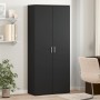 Aparador alto madera de ingeniería negro 80x35x180 cm by , Lockers and storage cabinets - Ref: Foro24-3276652, Price: 194,04 ...