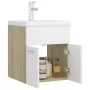 Mueble con lavabo aglomerado blanco y roble Sonoma de vidaXL, Tocadores de baño - Ref: Foro24-3071266, Precio: 153,00 €, Desc...