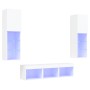 Muebles de TV de pared con LED 5 pzas madera ingeniería blanco von , TV-Möbel - Ref: Foro24-3216604, Preis: 192,34 €, Rabatt: %