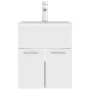 Mueble con lavabo aglomerado blanco y roble Sonoma de vidaXL, Tocadores de baño - Ref: Foro24-3071266, Precio: 153,00 €, Desc...
