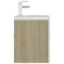 Mueble con lavabo aglomerado blanco y roble Sonoma de vidaXL, Tocadores de baño - Ref: Foro24-3071266, Precio: 153,00 €, Desc...