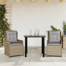 Set comedor de jardín 3 pzas con cojines ratán sintético beige von , Gartensets - Ref: Foro24-3262875, Preis: 288,88 €, Rabat...