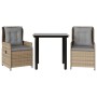 Set comedor de jardín 3 pzas con cojines ratán sintético beige von , Gartensets - Ref: Foro24-3262875, Preis: 288,88 €, Rabat...