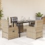 Set comedor de jardín 5 pzas con cojines ratán sintético beige von , Gartensets - Ref: Foro24-3262877, Preis: 528,96 €, Rabat...