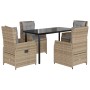 Set comedor de jardín 5 pzas con cojines ratán sintético beige von , Gartensets - Ref: Foro24-3262877, Preis: 528,96 €, Rabat...