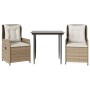 Set comedor de jardín 3 pzas con cojines ratán sintético beige von , Gartensets - Ref: Foro24-3262882, Preis: 339,72 €, Rabat...
