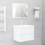 Badmöbel-Set weiß glänzend Holzwerkstoff von vidaXL, Badezimmermöbel - Ref: Foro24-3071591, Preis: 154,96 €, Rabatt: %