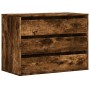Cajonera de esquina madera ingeniería roble ahumado 80x41x58 cm