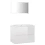 Badmöbel-Set weiß glänzend Holzwerkstoff von vidaXL, Badezimmermöbel - Ref: Foro24-3071591, Preis: 154,96 €, Rabatt: %