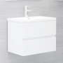 Badmöbel-Set weiß glänzend Holzwerkstoff von vidaXL, Badezimmermöbel - Ref: Foro24-3071591, Preis: 156,16 €, Rabatt: %
